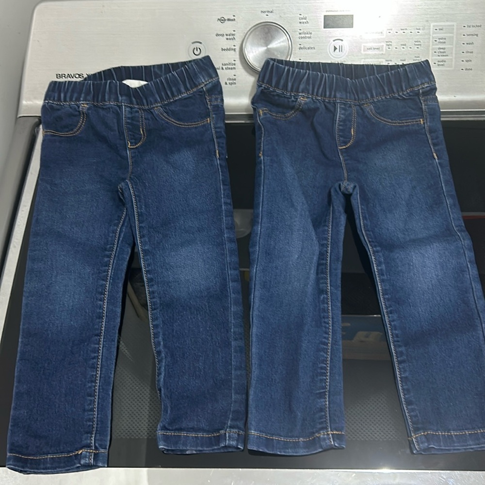 Girl 2T identical twin matching set lot bundle skinny jean jegging denim legging
